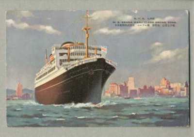 画像1: 日本郵船株式会社　モーター船　浅間丸　船　ポストカード　絵葉書　戦前　