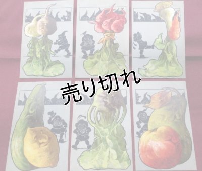 画像1: 昔の絵葉書　人面野菜と小人たち