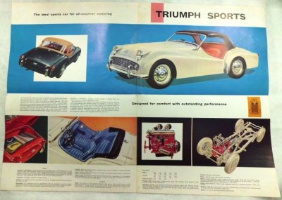 画像3: トライアンフ/TRIUMPH T.R.3 Sports 1960年代4つ折りカタログ【英語】