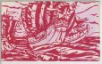 画像1: 京都さくら井屋 木版絵封筒 赤い帆船 (1)