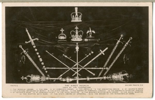 画像1: 絵葉書　THE KING'S REGALIA　USED AT THE CORONATION (1)