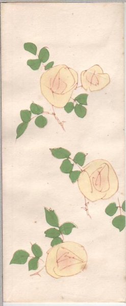 画像1: 京都さくら井屋 木版絵封筒 白い薔薇 (1)