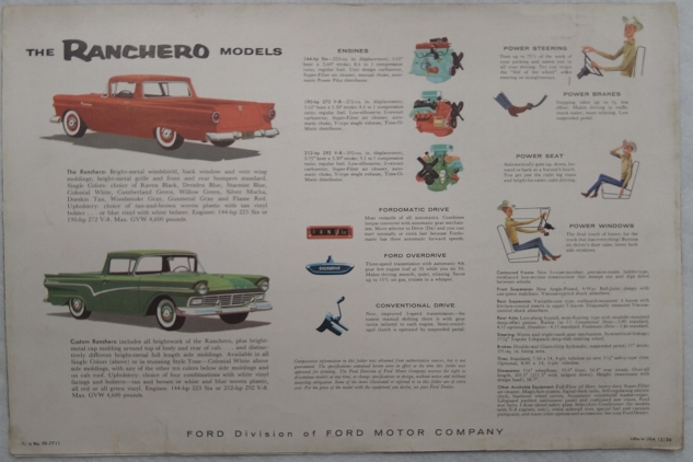 フォード/FORD RANCHERO 1957年カタログ【英語】